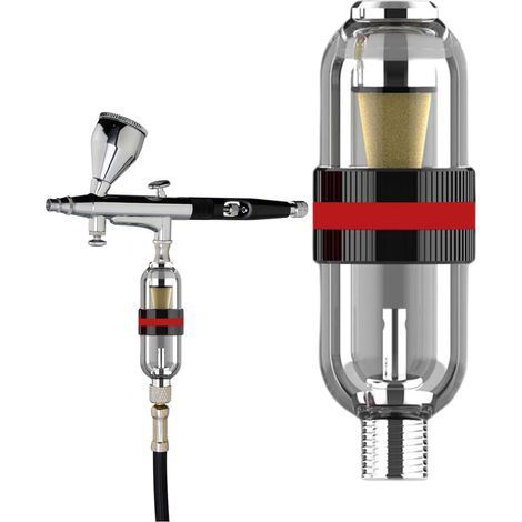 Filtre à aérographe - Compact de précision - Séparateur de piège à eau et d'huile - Pour connecteur de compresseur d'air - Revêtement industriel - Atelier de peinture mécanique (1/5)