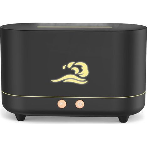 GDHZS- Diffuseur Huiles Essentielles,225ML Petit Diffuseur Parfum Maison,Humidificateur Ultrasonique,Machine D'aromathérapie de Flamme de Simulation(noir) (1/5)
