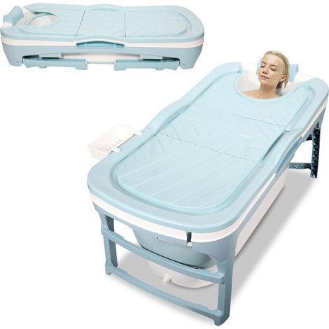 Randaco Baignoire pliable pour adulte Baignoire portable avec Couvercle amovible pour petite salle de bain L 118 x 60 x 50 cm