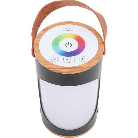 Nachtlicht mit 7 Farben, multifunktional, tragbar, Timer, Helligkeitsregelung, Speicherfunktion, Ambientelicht für Schlafzimmer und Büros, Schwarz (1/5)