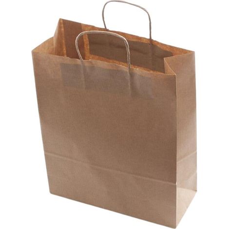 Shopper di carta avana, 24x31 cm, confezione da 25