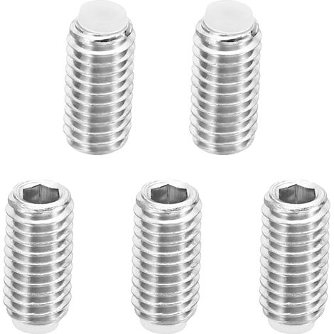5 Paquet M6x12mm Nylon Pointe Sans-tête Vis 304 Inox Acier (1/5)
