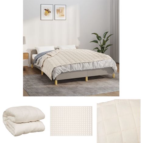 The Living Store Gewichtsdecke Hellcreme 138x200 cm 10 kg Stoff - Decken (1/5)