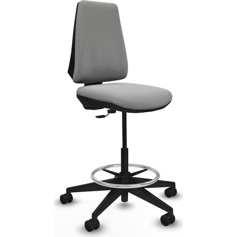 Taburete Elche CP bali gris claro base piramidal ruedas 65mm nailon