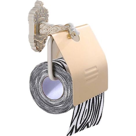 Retro-Toilettenpapierhalter aus Aluminium zur Wandmontage, Wandmontage ohne Bohren für Badezimmer/WC (Weiß) (1/5)