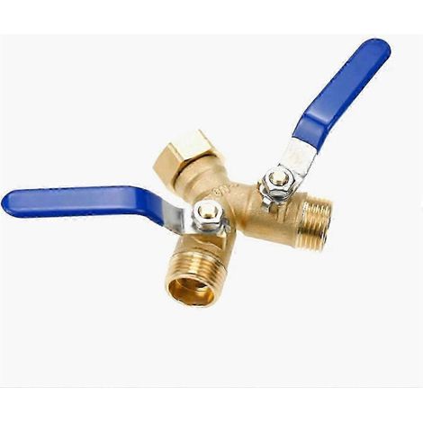 Raccord en Y robuste de 3/4 pouce pour tuyau d'arrosage avec vanne d'arrêt, connecteur à 2 voies pour une utilisation extérieure - Bon