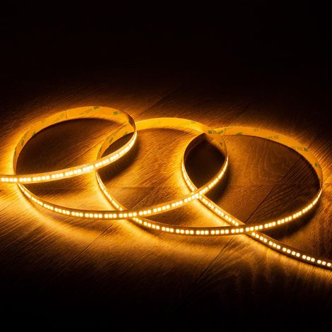 Ruban LED 24V SMD 238 LED/m 5m 29W/m 4000lm/m High Lumen Largeur 10mm Coupe 3cm IP20 2200K Super chaud