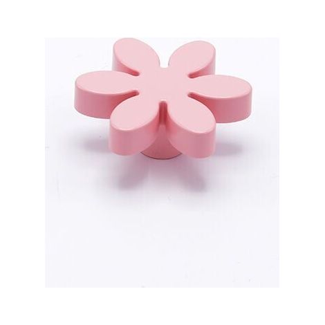 Pomolo a forma di fiore di colore rosa in goffrato fine 56x24mm - 415 Flower