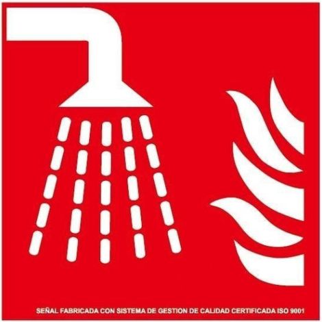 Señal de seguridad de Agua Nebulizada FA0A445 SEKURECO                         210 x 210 mm                          Clase A (PVC 1 mm) (1/2)
