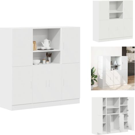 Ensemble d'armoires de cuisine 3 pcs blanc bois d'ingénierie - Ensemble D'armoires De Cuisine - Ensembles D'armoires De Cuisine - Ensemble D'éléments De Cuisine - Ensemble D'armoires De Cuisine Modern (1/5)