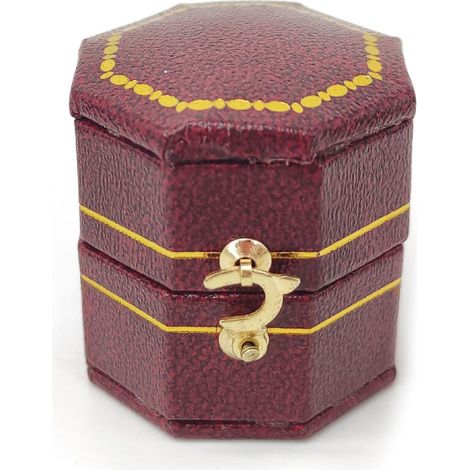 Boîte à bagues vintage bijoux présentoir organisateur boîte sortie en cuir PU(rouge) (1/5)