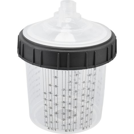Einweg-Farbsprühbecher aus Kunststoff, Farbmischbecher mit Deckel, 600 ml, Malerbedarf (1/5)