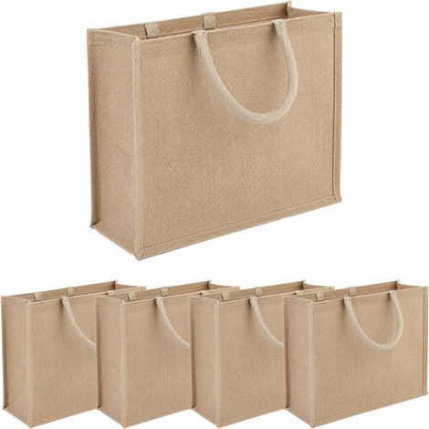 Jute Handbags 5 pcs Natural 42 x 33 x 19 cm 100% Tossa Jute vidaXL (1/4)