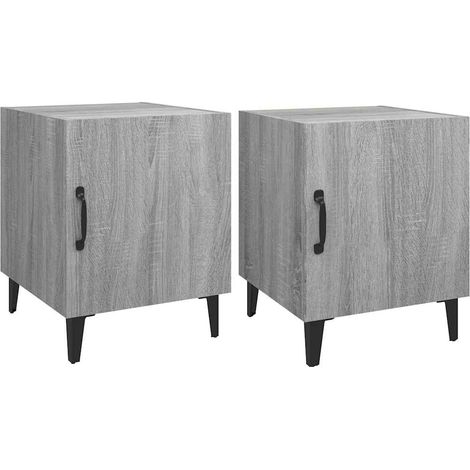 Maison Exclusive - Mesitas de noche 2 uds madera contrachapada gr (1/5)