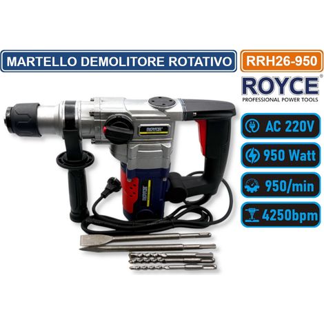 MARTELLO ROTATIVO DEMOLITORE PERCUSSIONE TASSELLATORE 950 WATT SDS PLUS FORO RRH26 4250BPM (1/5)