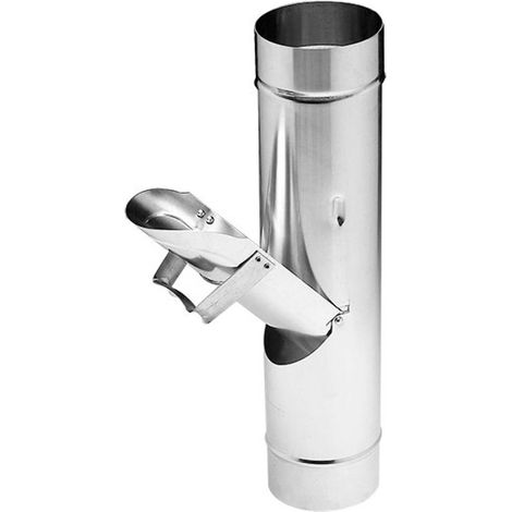 ZAMBELLI Regenrohrklappe verzinkt, ohne Sieb Regenwasserklappe, Dachrinnenablauf für Regentonne, Ø 100mm Silber