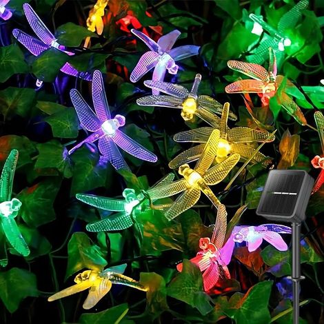 Lumière solaire jardin extérieur couleur chaude LED solaire larme conte de fées guirlande lumineuse cristal imperméable goutte (1/5)