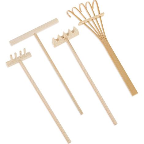 4-Piece Miniature Tabletop Zen Garden Accessories – Miniature Rakes for Sand and Gravel, Ideal for Home Decor and Gift (1/4)