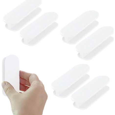 Poignées De Porte De Balcon, Poignées De Porte, 6 Pièces Poignée de Meuble Autocollante, Fenêtre Poignée, Poignée Autocollante Porte Coulissante, pour Portes, Fenêtres, Armoires, Blanc (1/5)