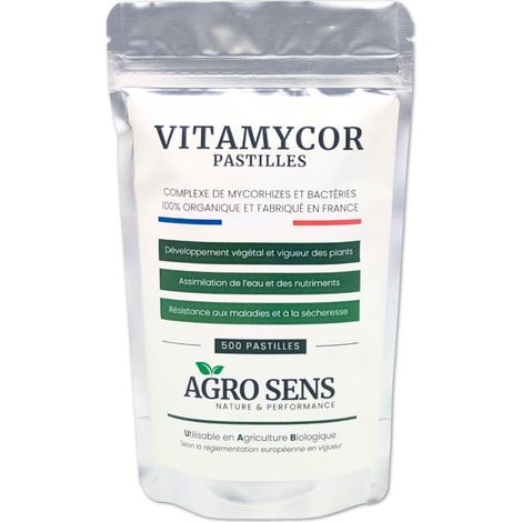 VitaMycor Pastilles - Mycorhizes pour plantations - Agro Sens - Sachet 500 Pastilles