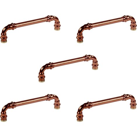 Lot de 5 Poignées de meuble cuivre "Vintage-Rétro" - Entraxe 160 mm - Ø12 mm - Arcanaute (1/4)