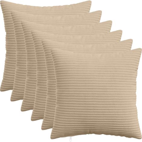 vidaXL Funda de almohada 6 pcs HEERLEN Topo 40 x 40 cm pana (1/5)