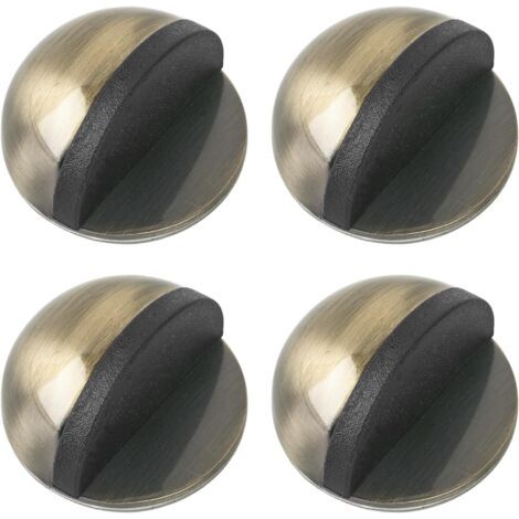 Lot de 4 butoirs de porte autocollants en acier inoxydable - Butoirs de porte de sol - Butoirs muraux pour tous les sols durs - Pour protéger les murs et les meubles - Bronze (1/5)