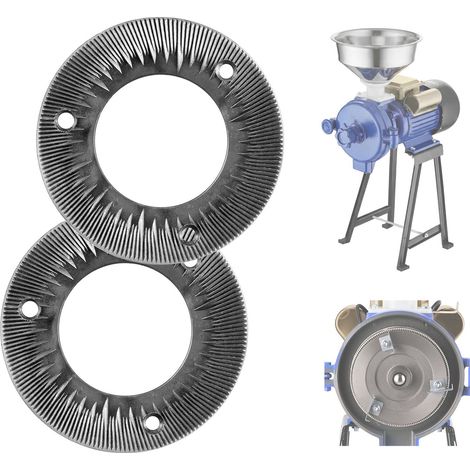 Meules de rechange pour moulin à grains électrique, 2 pièces en fonte, compatibles GM-001/002/003, pour maïs et épices, usage sec. (1/5)