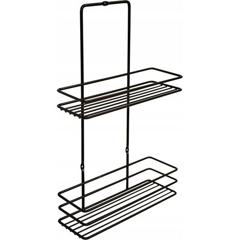 SEPIO Étagère murale de douche en acier inoxydable noir 23 X 8,5 X 37 cm (1/4)