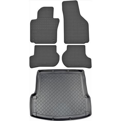 Skoda Octavia II 1Z Hatchback de 03.2004 a 01.2013 SET - Alfombrillas de goma para coche + alfombrilla para maletero