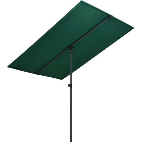 Parasol d'extérieur avec mât en aluminium 2x1,5 m Vert (1/5)