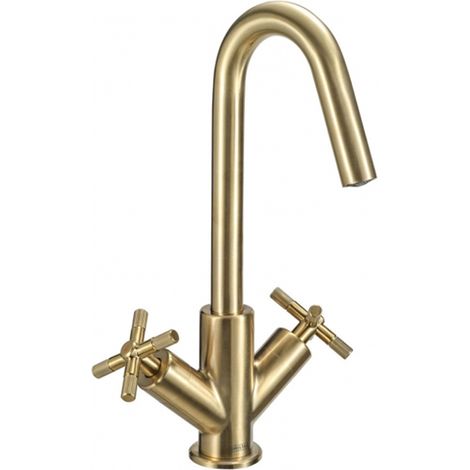 Bristan Cruzar Basin Mixer Tap with Clicker Waste - Brushed Brass