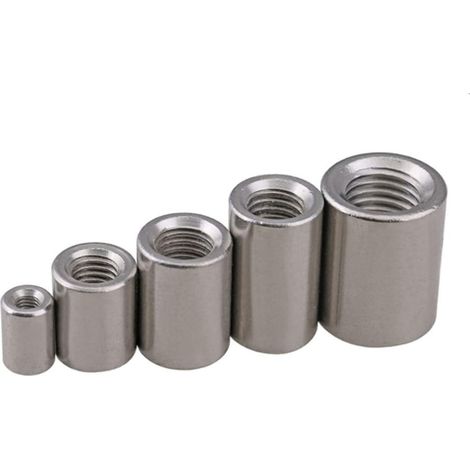 Lot de 2 écrous longs ronds en acier inoxydable pour colonnes M6 (1/3)