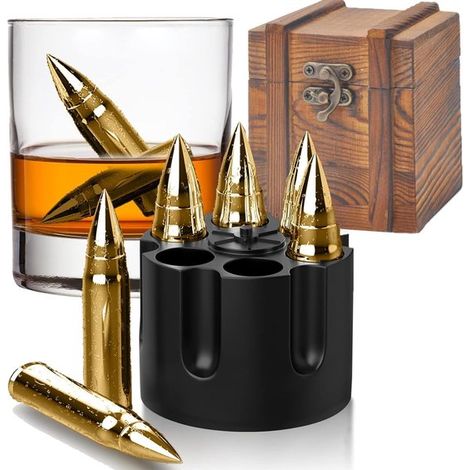 Dailygoods, Cubitos de hielo reutilizables, cubitos de hielo de acero inoxidable con tecnología de enfriamiento avanzada, vodka, licor, vino (1/5)