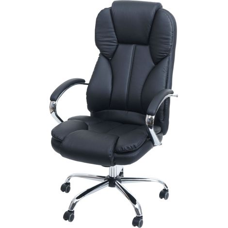 Profi-Bürostuhl Atlanta XXL Chefsessel Drehstuhl US-Version, 150kg belastbar, Kunstleder schwarz