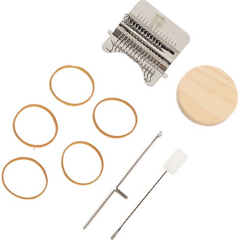 Petit métier à tisser en acier inoxydable et pin, outil de couture domestique pour vêtements et chaussettes. (1/5)