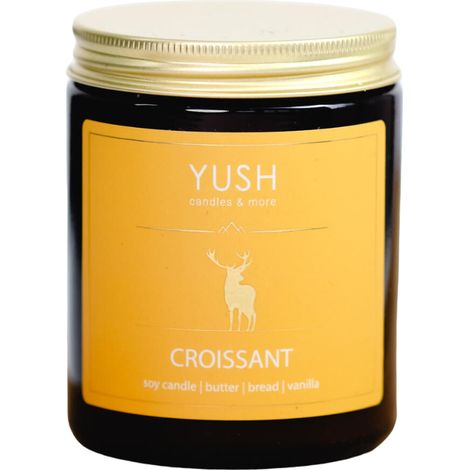 Candela profumata in cera di soia al profumo di croissant appena sfornato - yush - 180 ml (1/5)