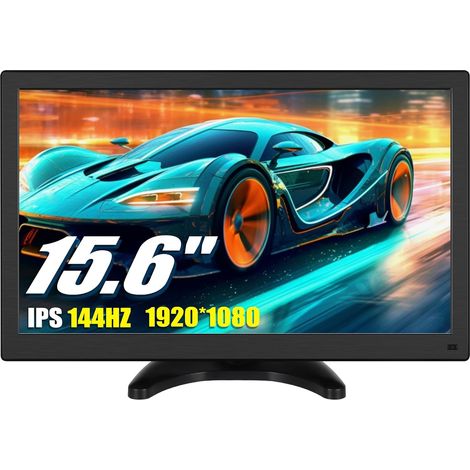 15,6 Pouces Portable Monitor FHD 1080P Intégré Haut-Parleur avec HDMI VGA BNC Mini Moniteur pour Jeux/PC/TV/DVD/caméra de Voiture/caméra de Surveillance (1/5)