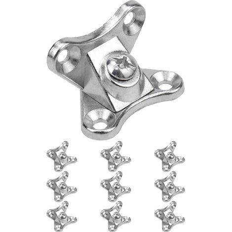 Lot de 10 équerres d'angle détachables en alliage de zinc (modèle « Papillon ») – Supports d'angle à 90° pour étagères – Finition nickelée