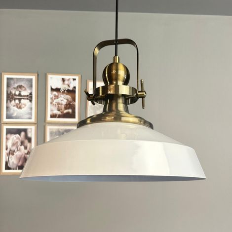 bamyum Lema Suspension Luminaire Rétro en Metal de 37,5 cm, Lustre de Salon Vintage, Éclairage de Plafond pour Chambre, Cuisine, Lampe Suspendue (1/5)