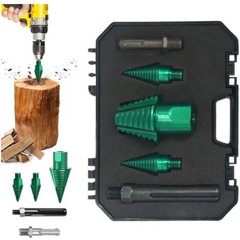 Fendeur à Bois pour Bûches - Cône Fendeur de Bûches Haute Résistance Outils Démontables Cône pour Vis Enlèvement Souches Bricolage Assemblage Meubles Ferme Camping Plein Air (1/5)