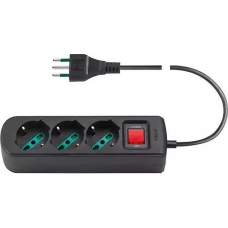 Vimar multipresa 3 universalsteckdosen + s11+ cbe schwarz - 0r00637.cc (1/2)