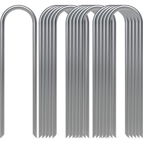50 Pièces piquets de Fixation en Acier galvanisé Inoxydable H150mm, L25mm, Ø2,9 mm (1/5)