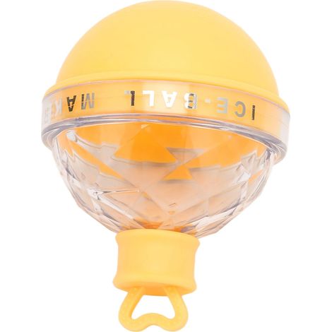 Ortviai Moule à glaçons sphériques en TPE/AS, jaune, fond souple pour dégagement facile – 1 unité (1/4)