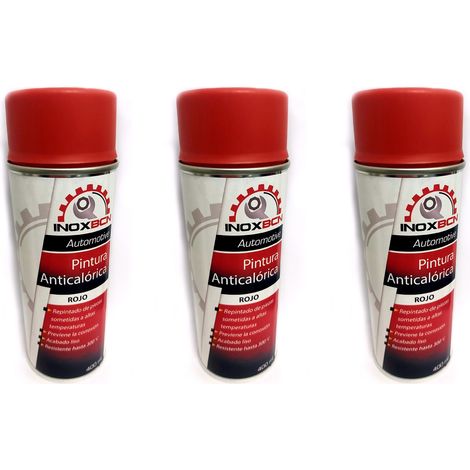 Pack 3 spray pintura anticalorica rojo 400ml