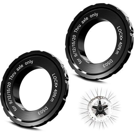 Set di 2 anelli di bloccaggio Centerlock per dischi freno Shimano per bicicletta - Strumento Centerlock - Disco freno per Shimano - 44 x 26 x 8 mm - Adattatore per mozzo bicicletta (1/5)