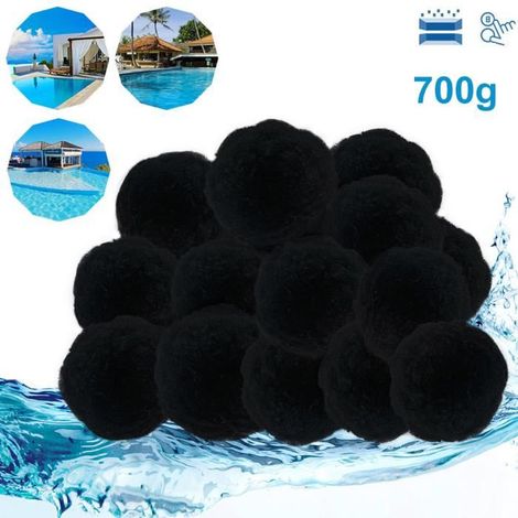Balles filtrantes pour piscine - 700 g Peut remplacer 25 kg de sable filtrant (noir) (1/4)