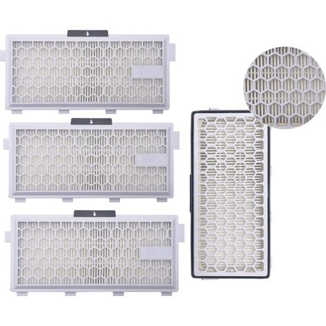 Lot de 4 filtres HEPA Airclean Plus 50 pour aspirateur Miele Complete C3 Powerline, S8340 - Air Clean SF-HA 50 pour Complete C2 C3 Compact C1 C2-2 - Lot de 2 pièces de rechange Supremery (1/5)
