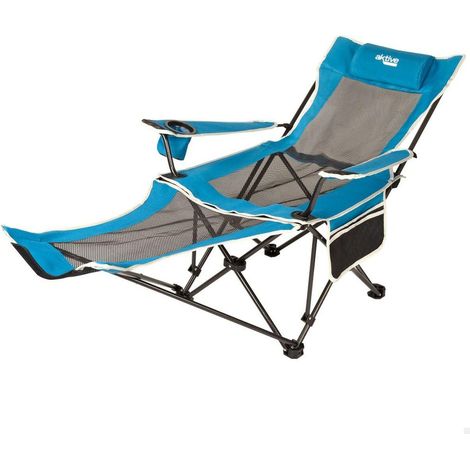Aktive Sonnenliege Klappliege Blau Schwarz 62x168x95 cm