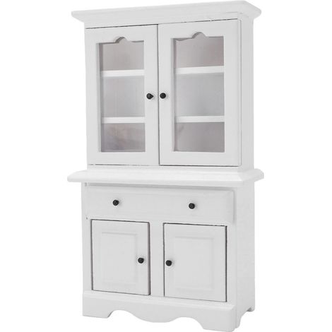 Armoire miniature à l'échelle 1:12, portes ouvrantes, poignée noire, mini-bibliothèque réaliste, placard miniature (1/5)